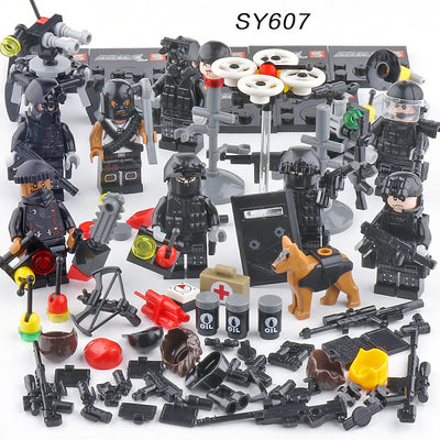 Bloques de Construcción Militar con Minifiguras Policía y Gangster - Image 2