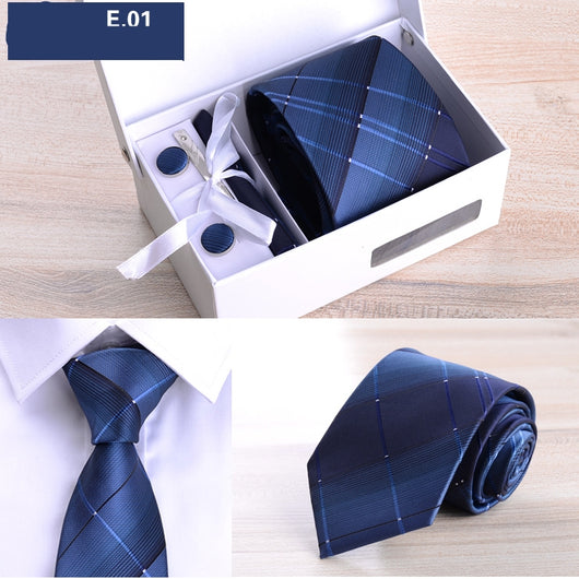 Corbata Rayada 8cm en Caja de Regalo Premium