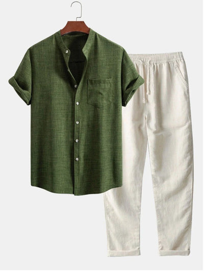 Camisa Slim Fit Cuello Mao con Impresión 3D Digital para Hombre - Image 7