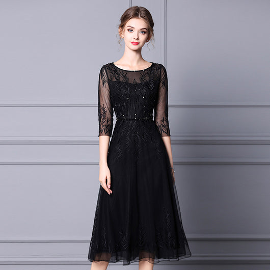 Falda de Gala con Bordado de Cuentas - Largo Medio Elegante - Image 7