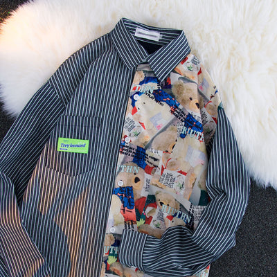 Playera Estampado Oso a Rayas para Hombre y Mujer - Image 7