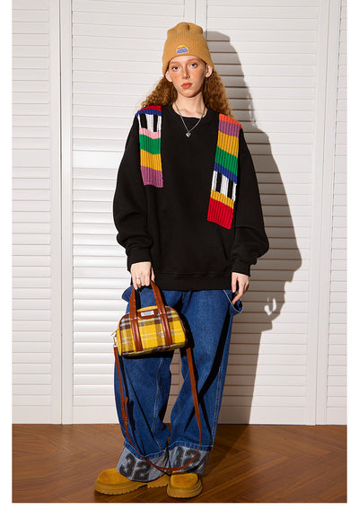 Suéter de Lana Patchwork Arcoíris Diseño Exclusivo para Mujer - Image 11