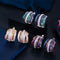 Aretes Tricolor Chapados Circonita Micro Incrustada Efecto Exagerado