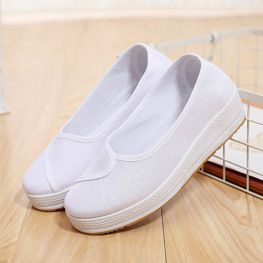 Zapatos Blancos de Enfermería para Mujer con Suela Gruesa y Acolchonada - Image 6