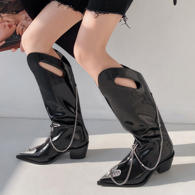 Botas Anchas para Mujer con Cadena Metálica - Image 10