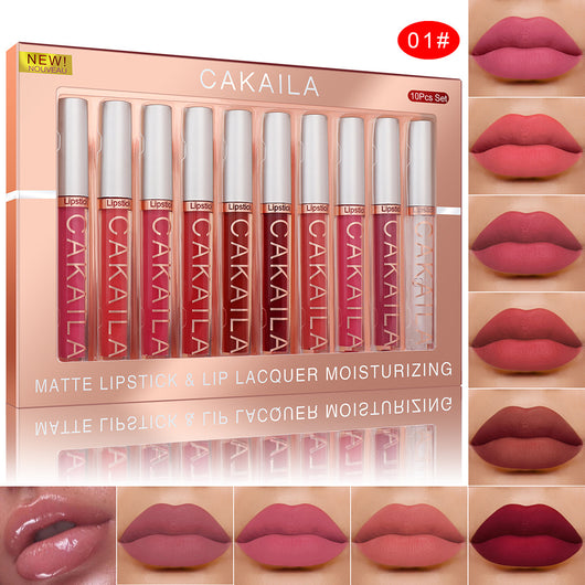 Pack de 10 Brillos Labiales Mate Resistente al Agua con Acabado Antiadherente - Image 8