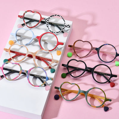 Gafas de Corazón Multicolor con Lentes Esmeriladas para Mujer