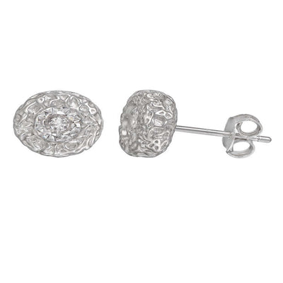 Aretes de Plata Esterlina 925 con Diamante Texturizado para Hombre - Image 5