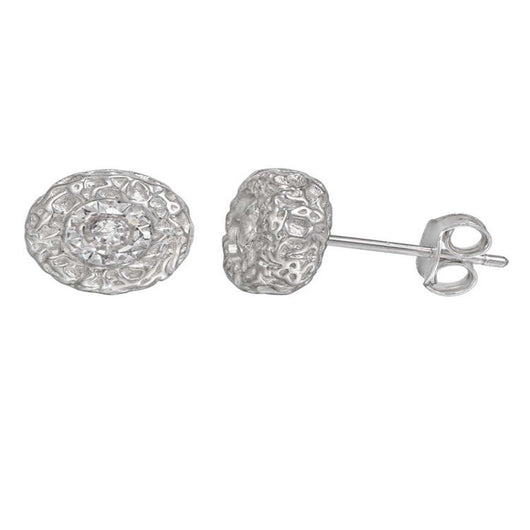 Aretes de Plata Esterlina 925 con Diamante Texturizado para Hombre - Image 5
