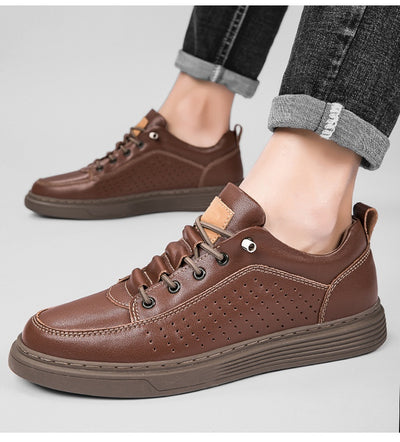Zapatos Skateboard Cuero Talla Grande Estilo Retro Punching Confort Suave - Image 21