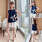 Conjunto Infantil Blusa con Moño y Shorts Blancos