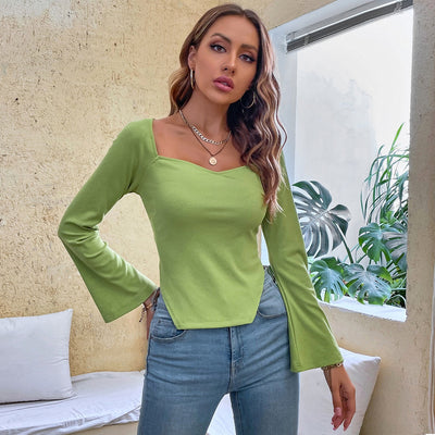 Blusa Elegante Slim Fit con Mangas Acampanadas para Trabajo - Image 14