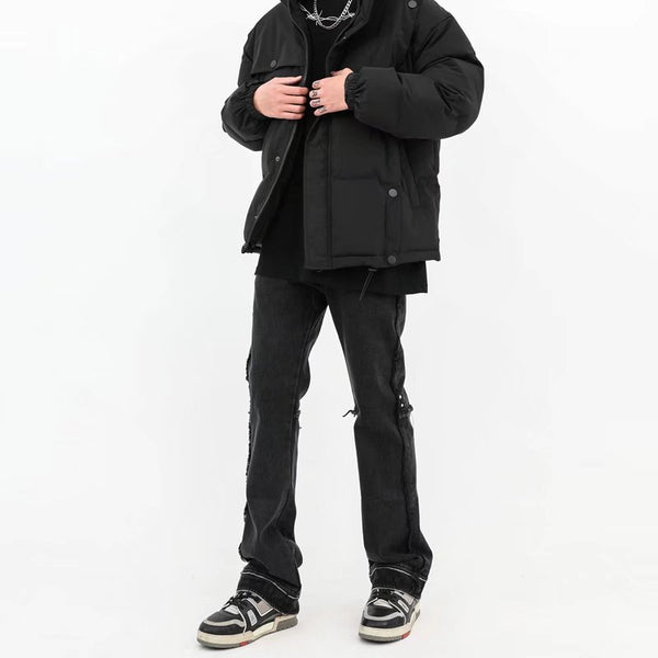 Jeans Negros Estilo Tooling con Bolsillos para Hombre