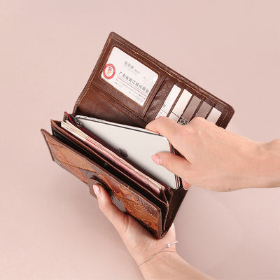 Billetera Retro de Cuero para Mujer con Gran Capacidad - Image 3