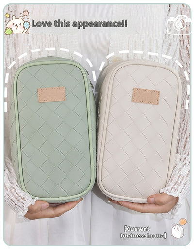 Estuche Escolar Tejido con Diseño Cuadros Diamante - Gran Capacidad - Image 23