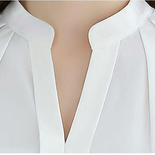 Blusa Elegante de Chifón con Escote V para Mujer Profesional - Image 3