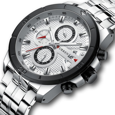 Reloj Multifuncional de Cuarzo con Calendario y Correa de Acero para Hombre - Image 6