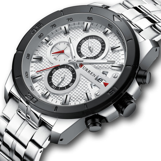 Reloj Multifuncional de Cuarzo con Calendario y Correa de Acero para Hombre - Image 6