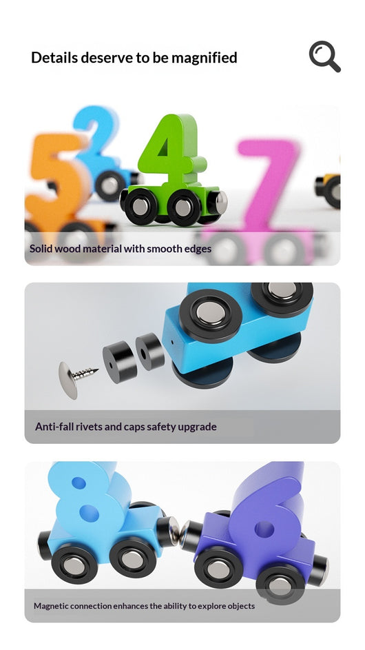 Tren Magnético de Madera con Números - Juguete Educativo para Coordinación y Desarrollo Infantil - Image 14