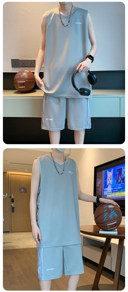 Conjunto Deportivo Casual - Camiseta sin Mangas y Pantalón Corto para Baloncesto - Image 16