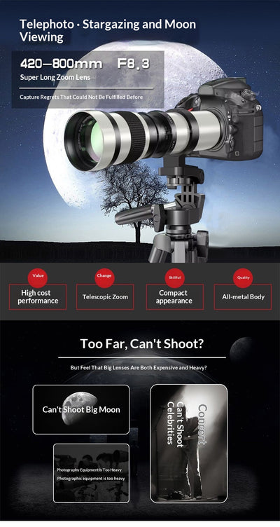 Lente Teleobjetivo Zoom 420-800mm para Cámaras DSLR y Mirrorless - Image 8