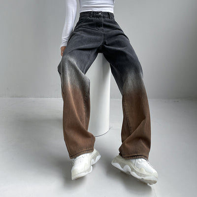 Jeans Rectos de Cintura Alta con Degradado y Corte Holgado - Image 7