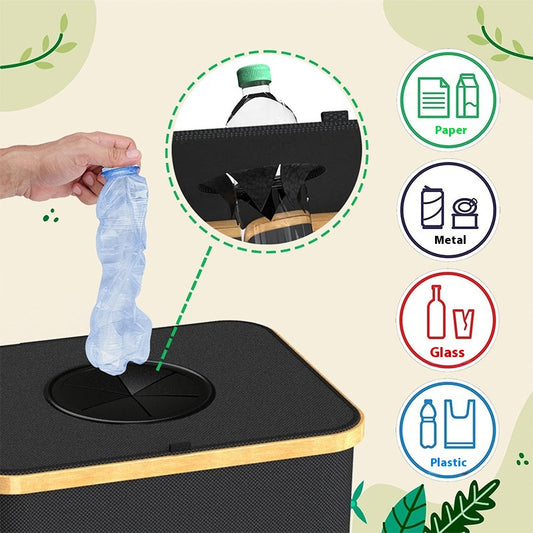 Cesto de Almacenamiento Plegable con Compartimentos para Reciclaje - Image 2