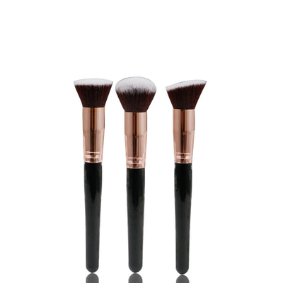 Set de 3 Brochas de Maquillaje Portátiles con Cabezal Plano Biselado - Image 5