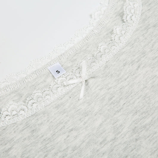 Chaleco Ajustado con Lazo de Encaje Dulce y Picante - Estilo Urbano Cuello en U - Image 27