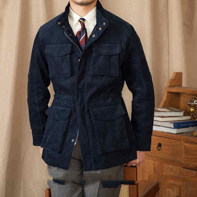 Chaqueta Safari de Pana Otoño Invierno con Cuello Elevado Resistente al Viento - Image 5