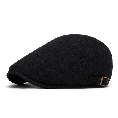 Boina Retro de Algodón y Lino para Hombre con Visera - Image 5