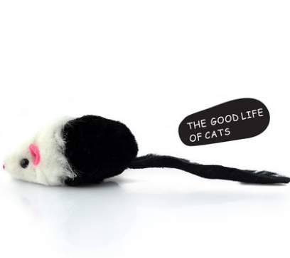 Five fake mouse cat toys with white bodies, grey or black backs, pink ears, black eyes, and red noses. - Image 7