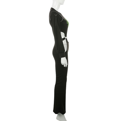 Jumpsuit Largo Bordado con Mangas Largas - Image 8