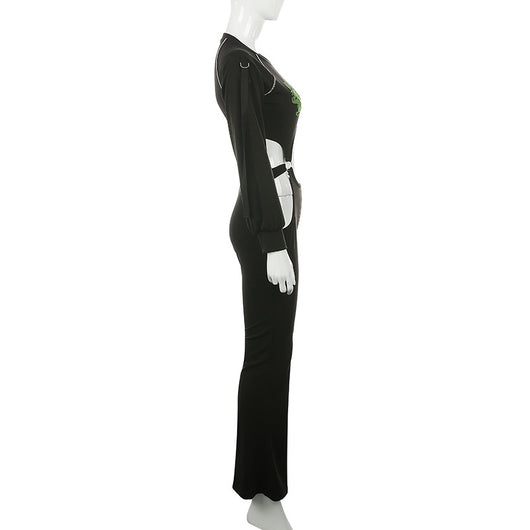 Jumpsuit Largo Bordado con Mangas Largas - Image 8