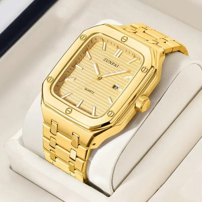 Reloj de Acero Inoxidable Cuadrado para Hombre - Diseño Moderno