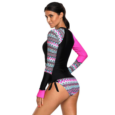 Traje de Baño Deportivo Mujer Cuello Redondo Cintura Baja con Cordones - Image 12