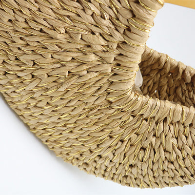 Bolsa de Mano Lunar con Asa de Madera y Paja - Image 8