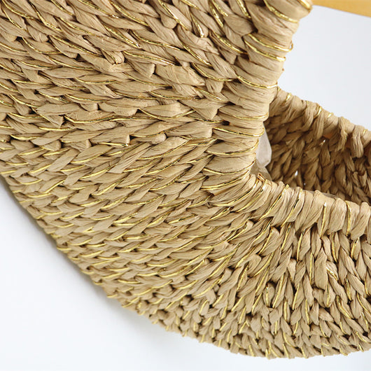 Bolsa de Mano Lunar con Asa de Madera y Paja - Image 8