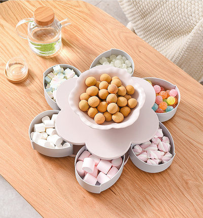 Frutero Giratorio con Pétalos - Caja para Frutas Secas y Snacks