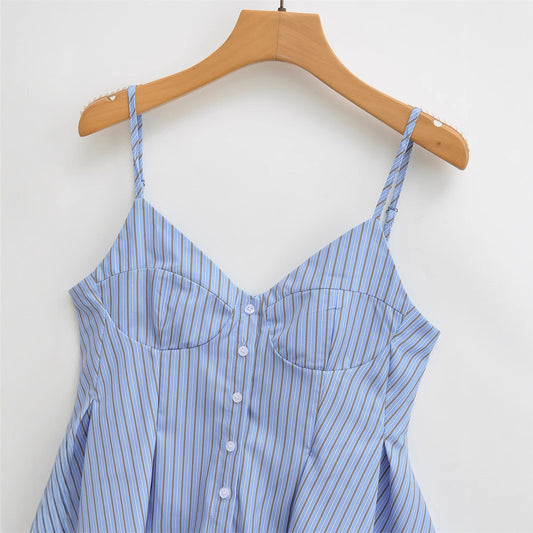 Blusa Camiseta sin Mangas con Pliegues en Popelina - Image 2