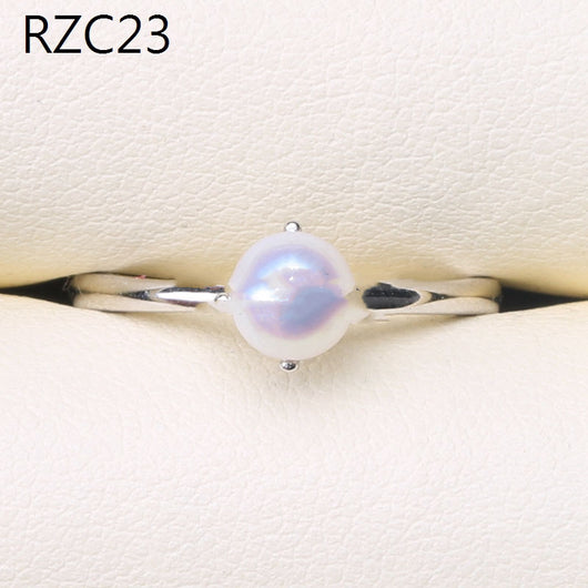 Anillo de Perla Barroca Natural Diseño Luna Platino - Image 61