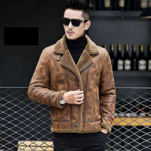 Abrigo Corto para Hombre con Detalles de Pelaje - Estilo Personalizado - Image 3