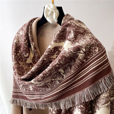 Poncho Dos Tonos Grueso y Cálido para Hombre - Image 9