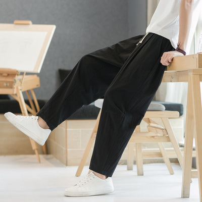Pantalones Casuales de Algodón y Lino Hombre - Corte Recto Relajado - Image 7