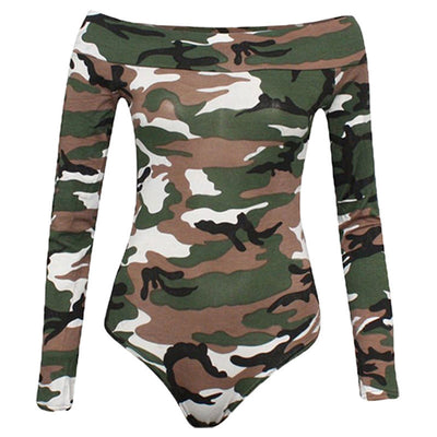 Blusa Bodysuit Hombros Descubiertos Stretch Suelta para Mujer Otoño - Image 7