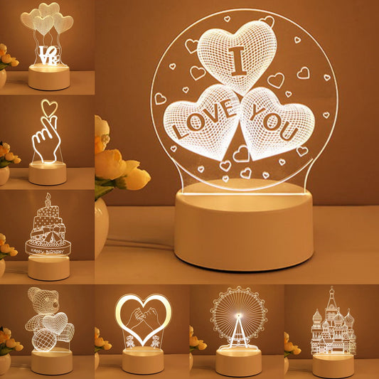 Lámpara LED 3D Acrílica USB Neon - Decoración Luminosa para Hogar