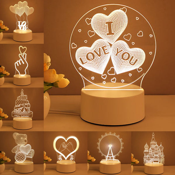 Lámpara LED 3D Acrílica USB Neon - Decoración Luminosa para Hogar