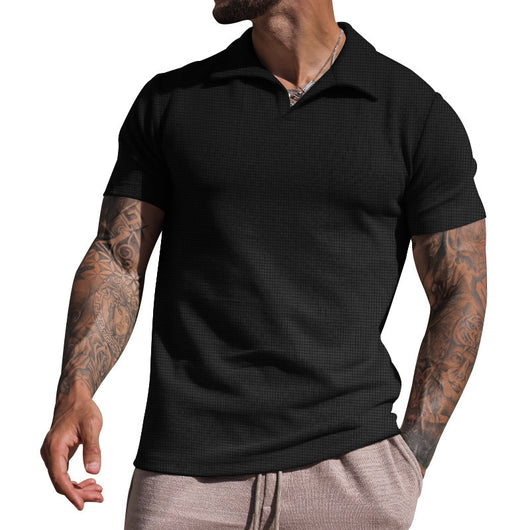 Polo Casual de Cuello V para Hombre - Colores Sólidos - Image 13