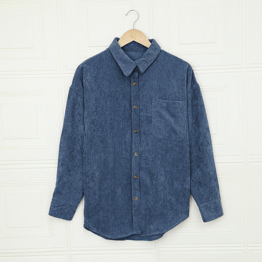 Camisa de Pana para Mujer con Solapa y Bolsillos - Image 11