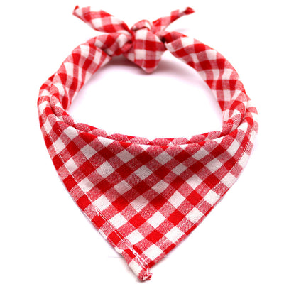 Pañuelo Triangular de Algodón a Cuadros para Perros y Gatos - Image 20